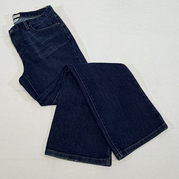 Tommy Hilfiger Petite Low Rise Boot Cut Stretch Denim Jeans 10P Dark Wash Faded - Picture 8 of 14